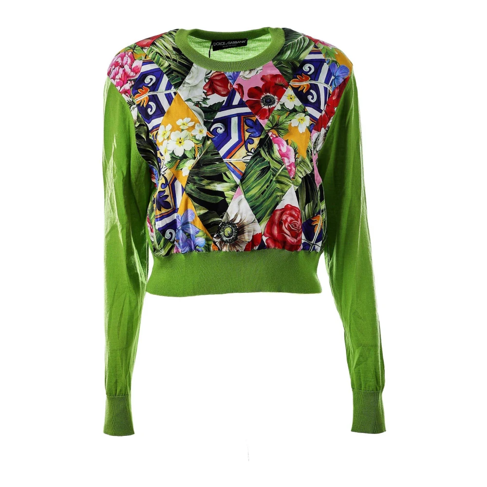 Dolce & Gabbana Bloemen Patch Jumper voor vrouwen Multicolor Dames