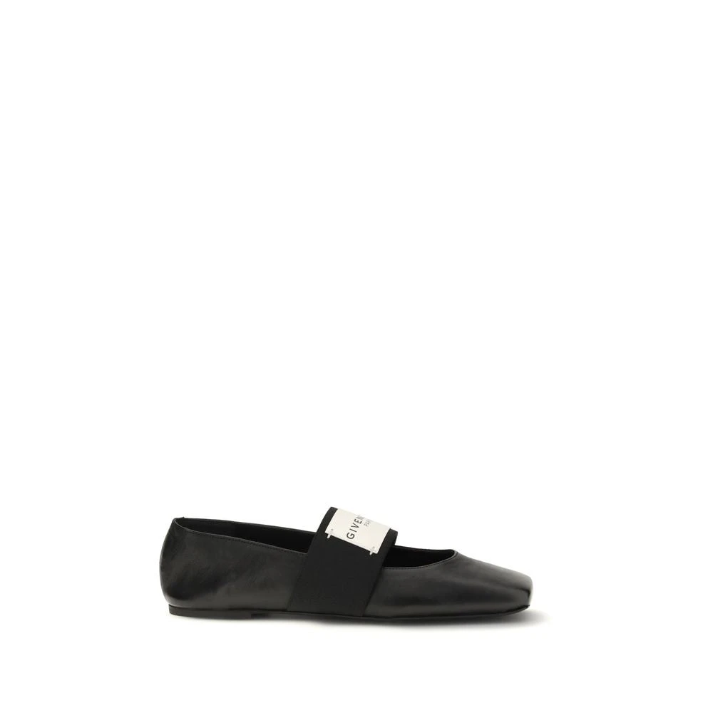 Givenchy Svart Sliced Square Ballerinas