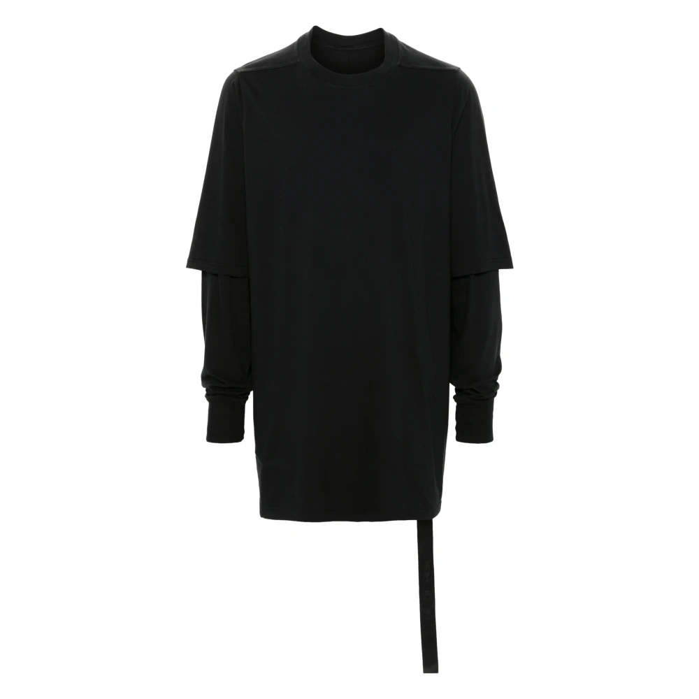 Rick Owens Dubbele Laag Katoenen T-shirt Zwart Black Heren