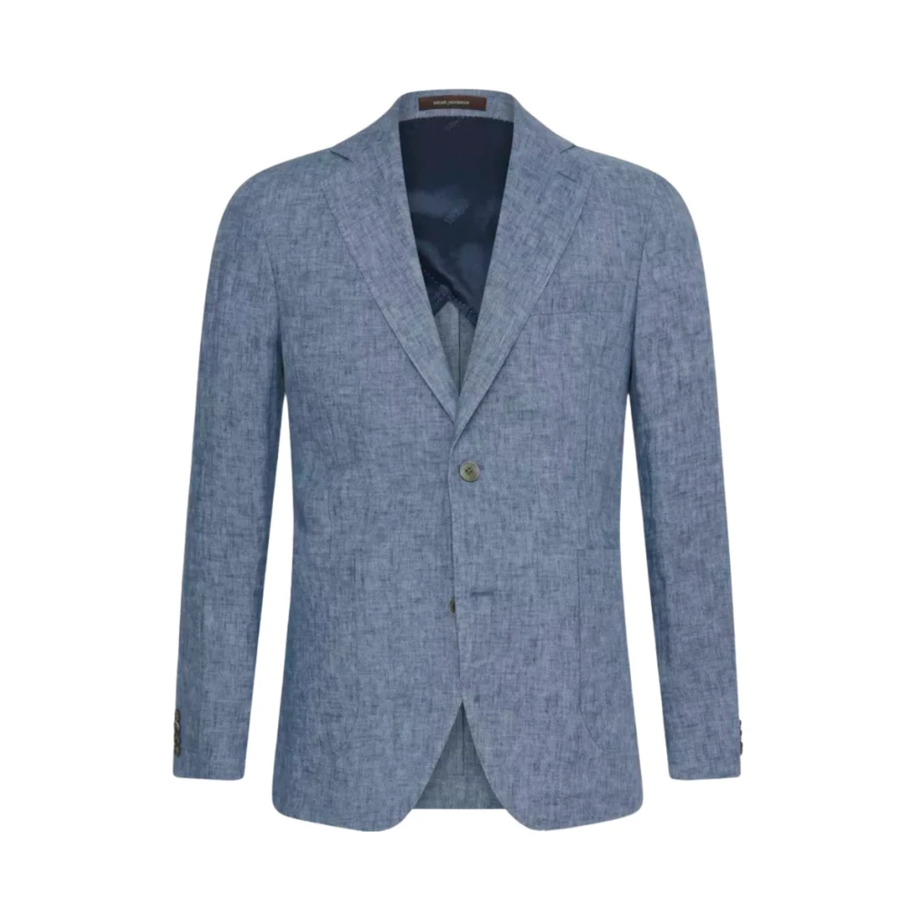 Oscar Jacobson Men's Blue Ferry Patch Soft Blazer