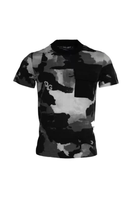 Camouflage Bomull T-shirt med rund hals