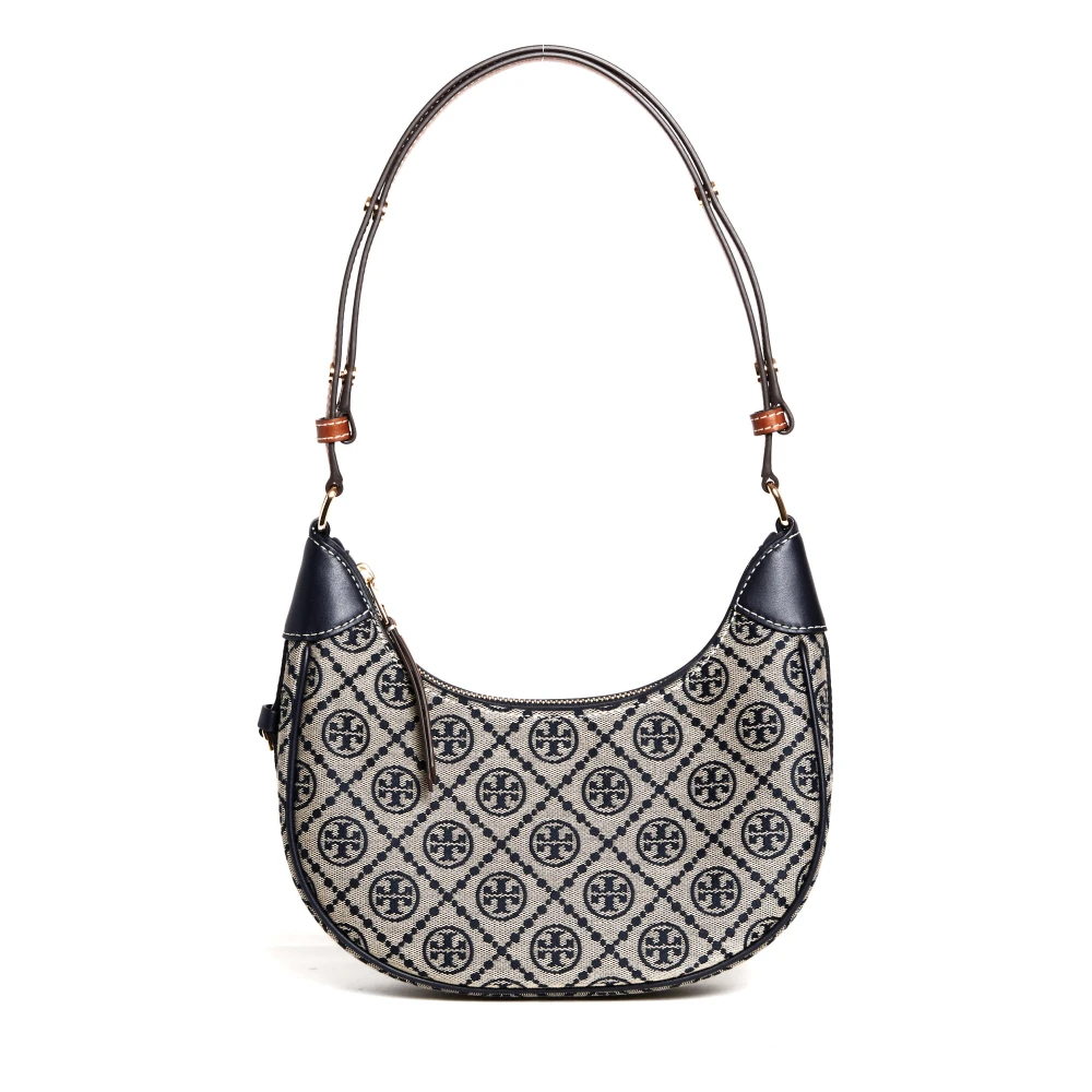 TORY BURCH Blauwe Crescent Leren Handtas Blue Dames