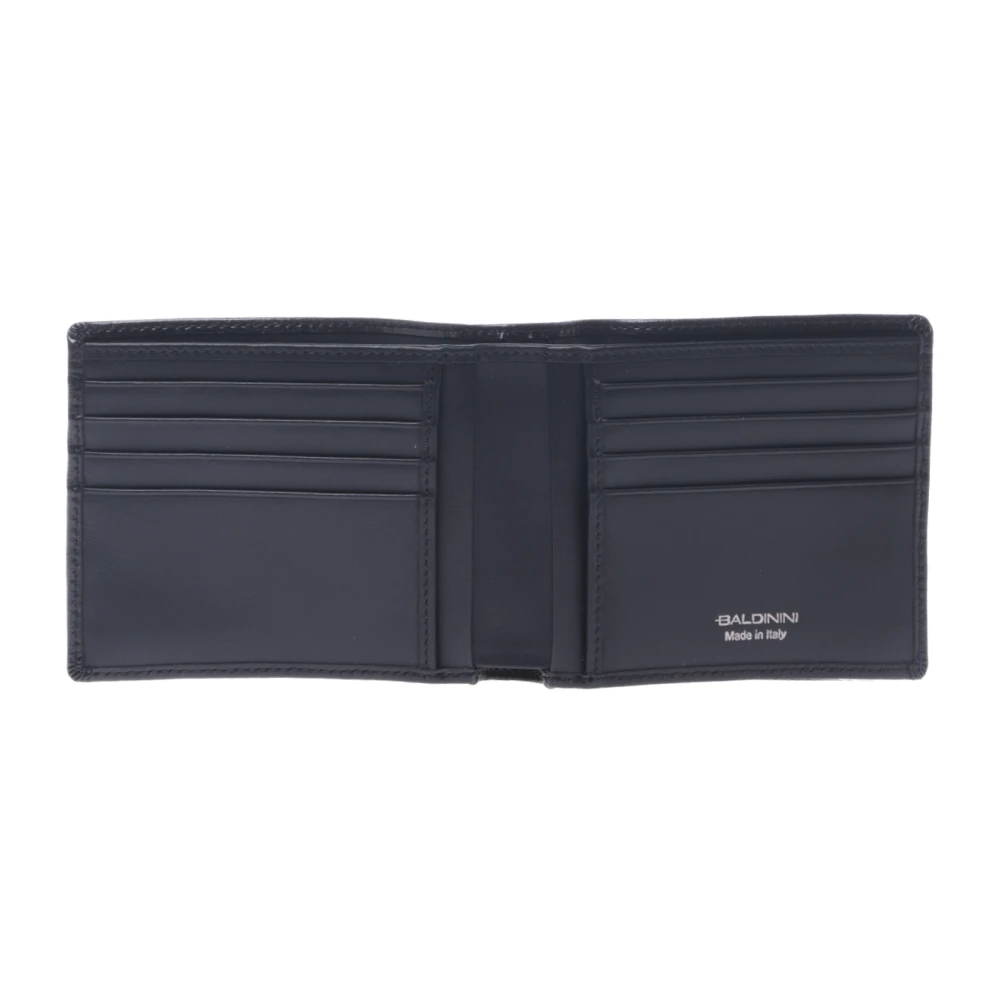 Baldinini Document holder in black palmellato leather Black Heren