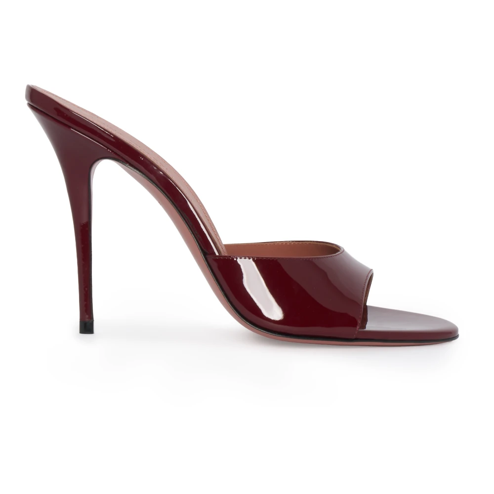 Amina Muaddi Women's Red Heeled Mules, 5 Uk, Shoes Sandals Bordeaux Aw25