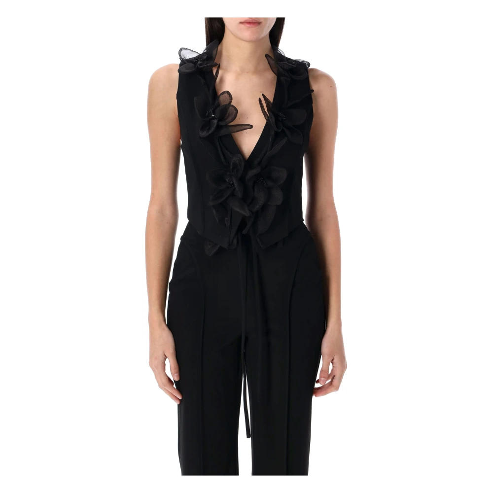 Rotate Birger Christensen Flower Waistcoat Black Dames