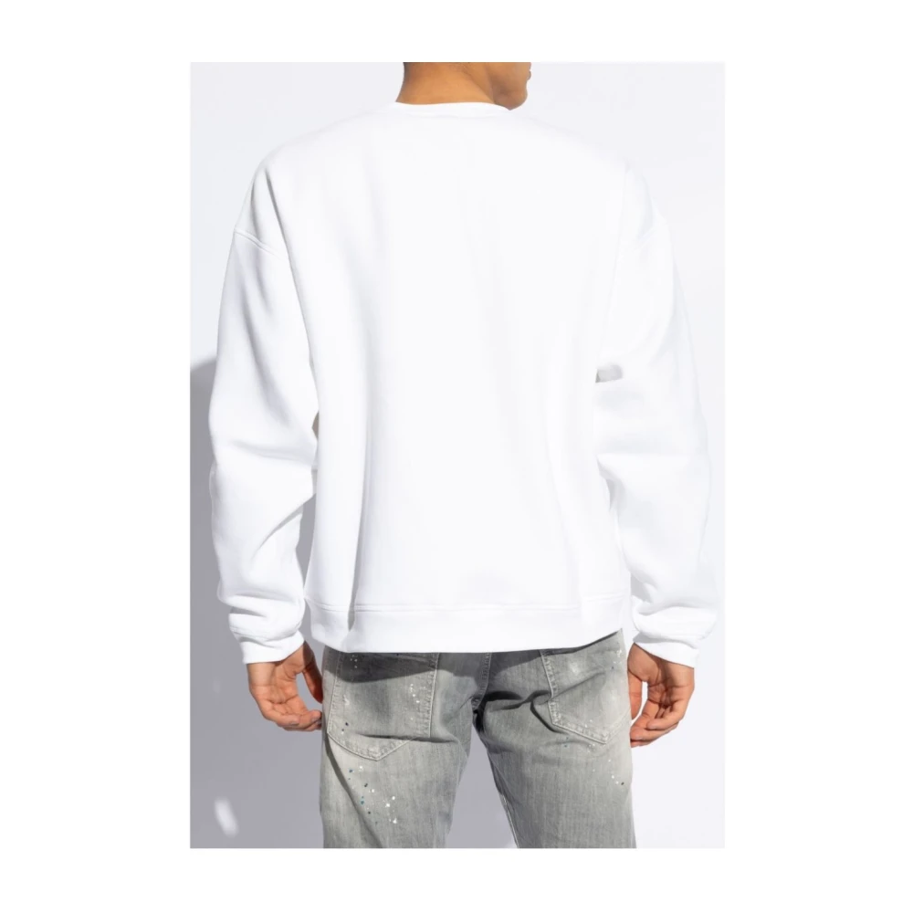Dsquared2 Witte Felpa Sweater Gebreide kleding White Heren