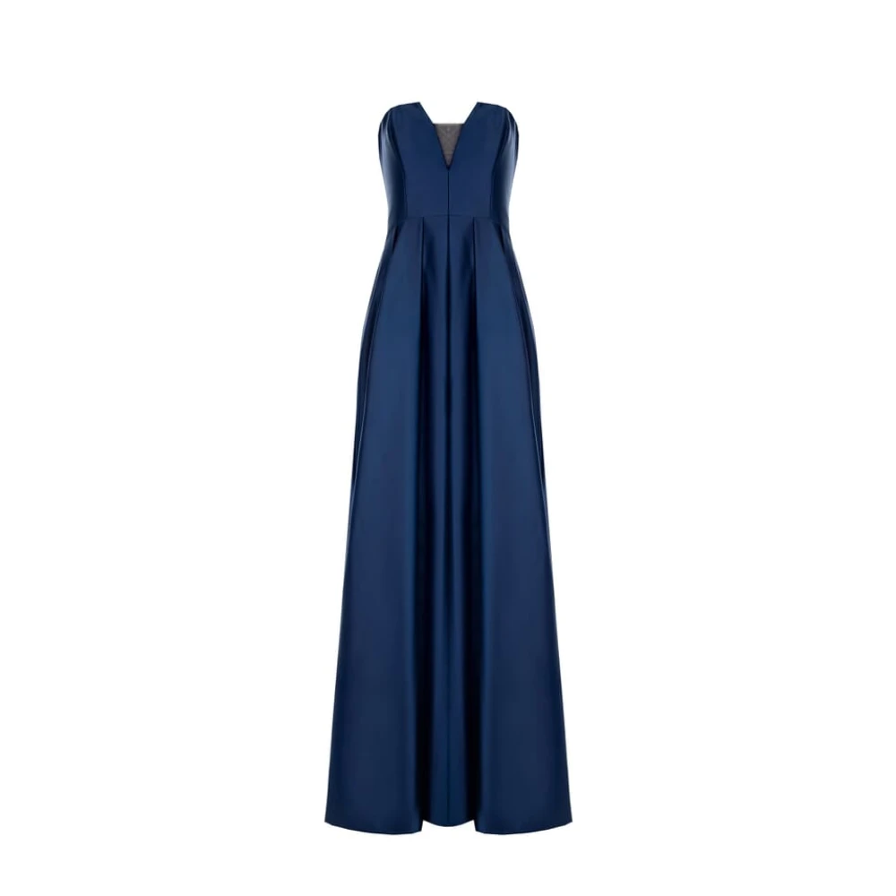 RINASCIMENTO Satin bustier jurk met splinters Blue Dames