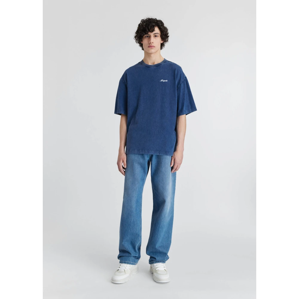 Axel Arigato Honor Washed T-Shirt Blue Heren