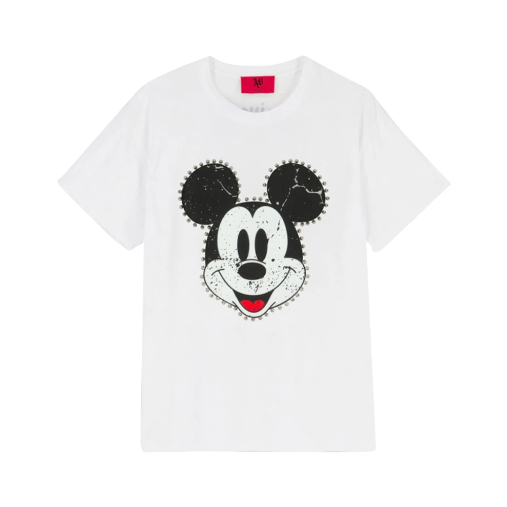 Aniye By Mickey Mouse Print Wit T-shirt White Dames