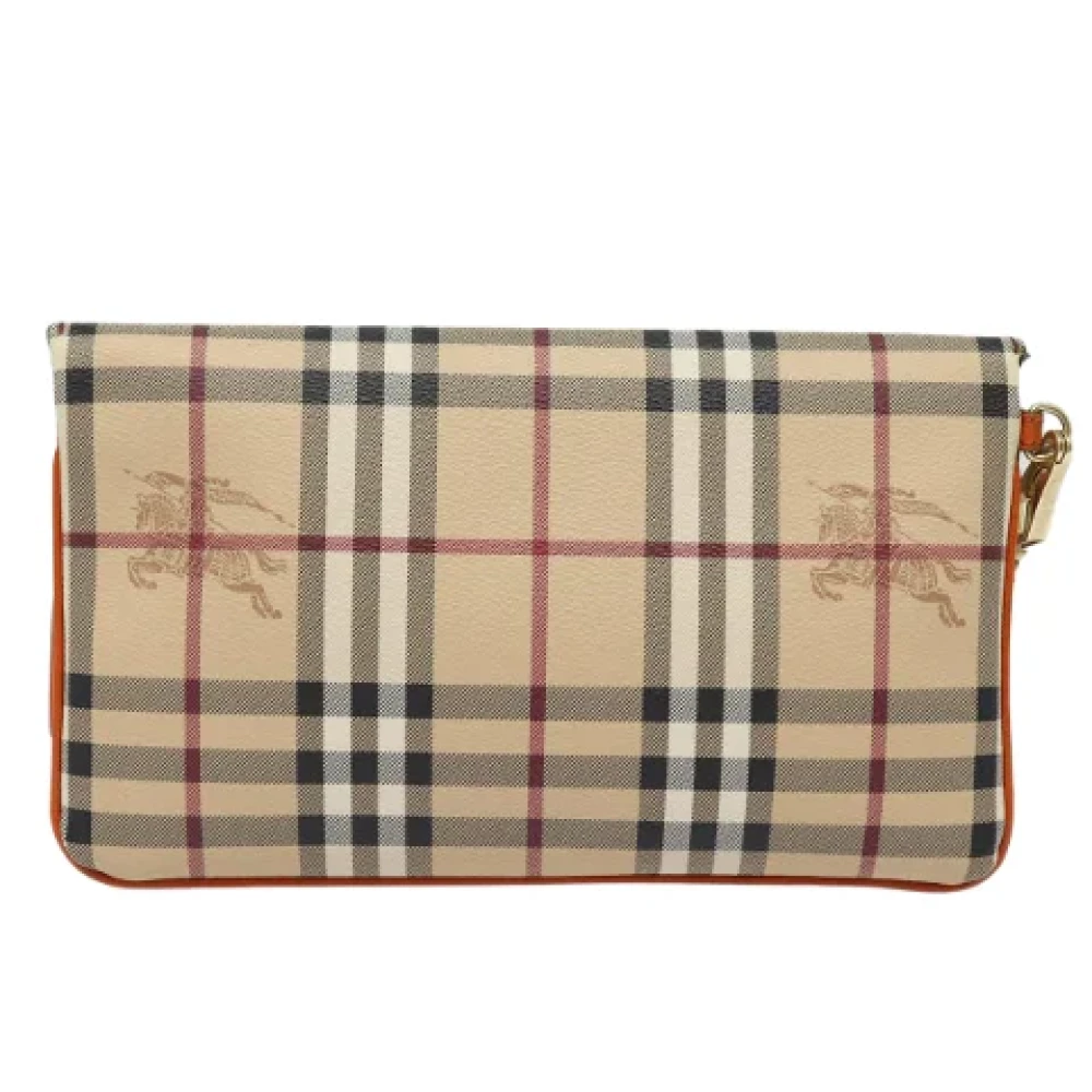 Burberry Vintage Pre-owned Leather clutches Beige Dames