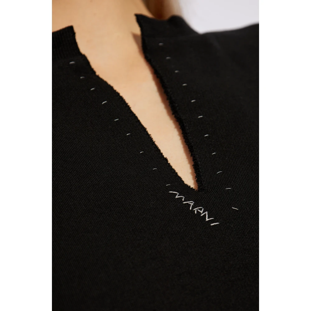 Marni Sweatshirt met decoratieve stiksels Black Dames