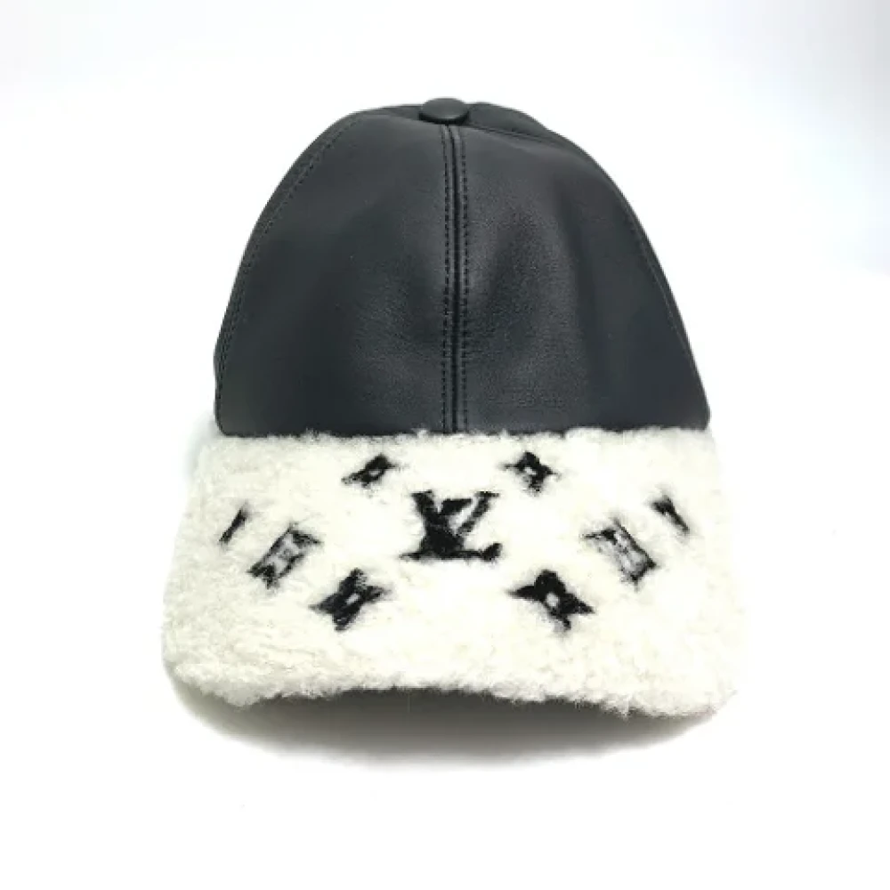 Louis Vuitton Vintage Pre-owned Leather hats Black Dames