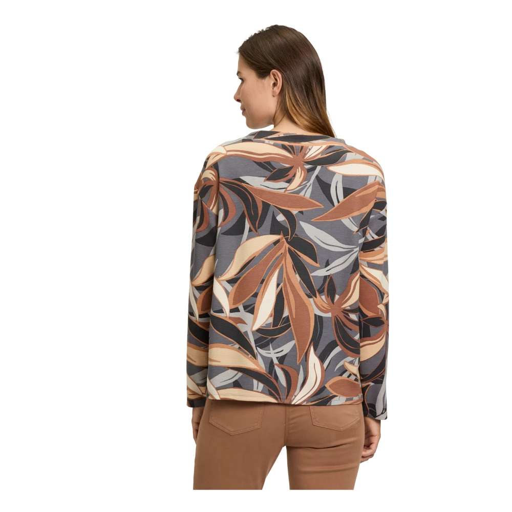 Betty Barclay Sweatshirt met hoge kraag en glinsterende details Multicolor Dames