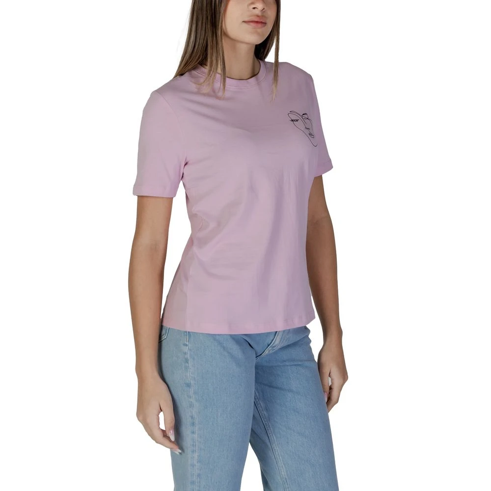 Vila Multicolor Katoenen Dames T-shirt Purple Dames