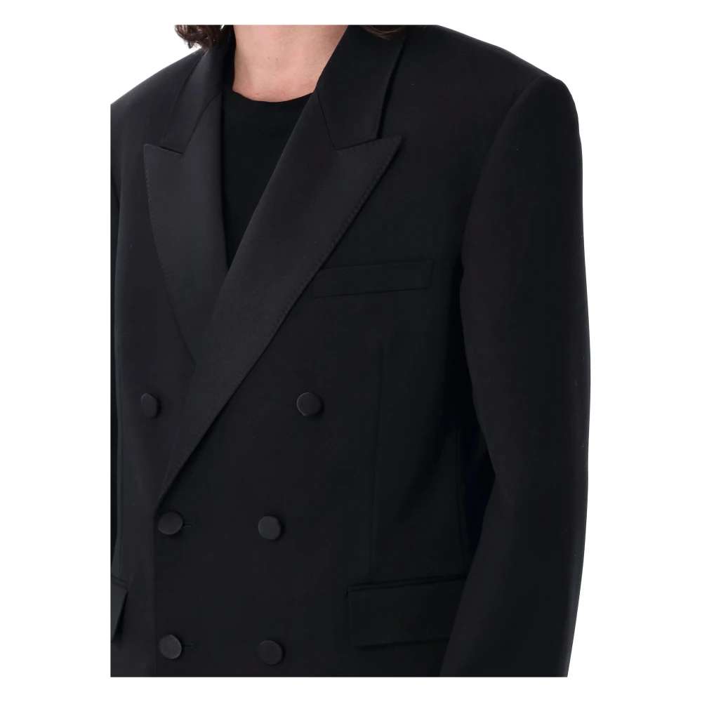 Saint Laurent Zwart smokingjasje met puntrevers Black Heren