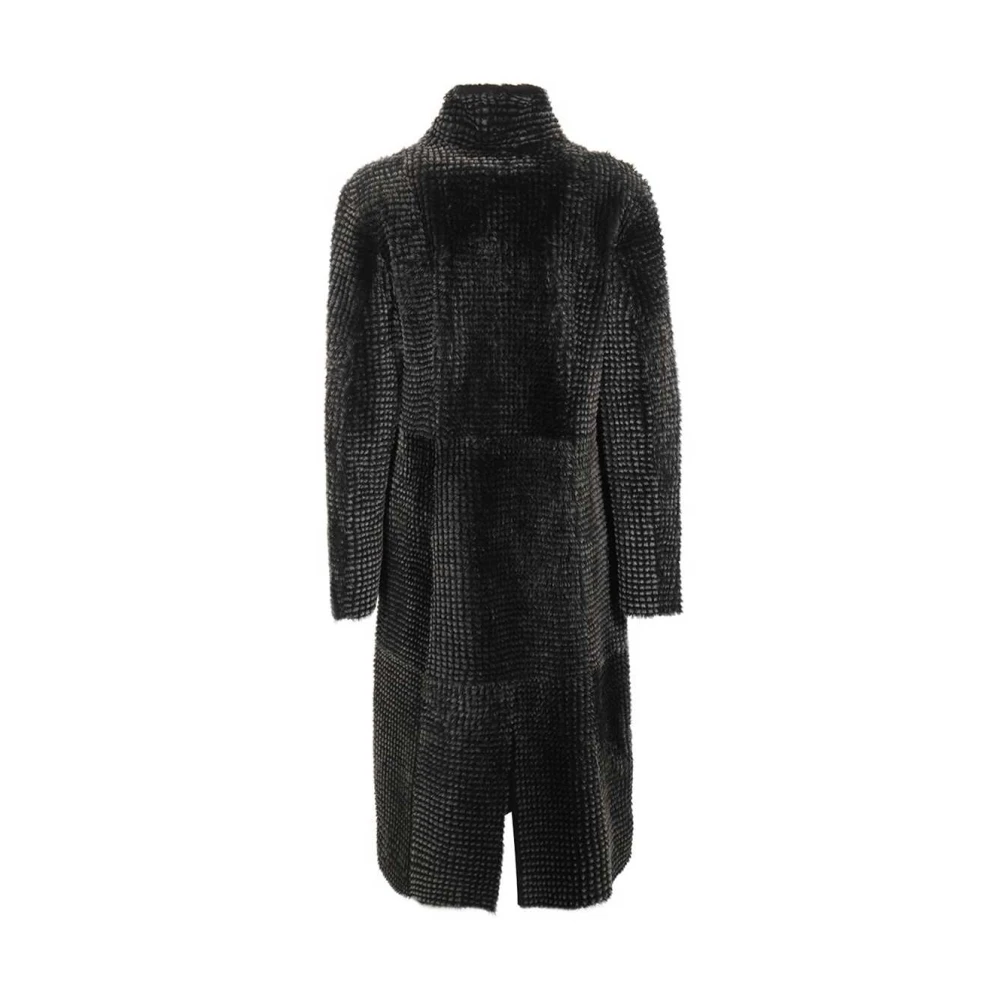 Emporio Armani Dubbelrijige Bontjas Gray Dames