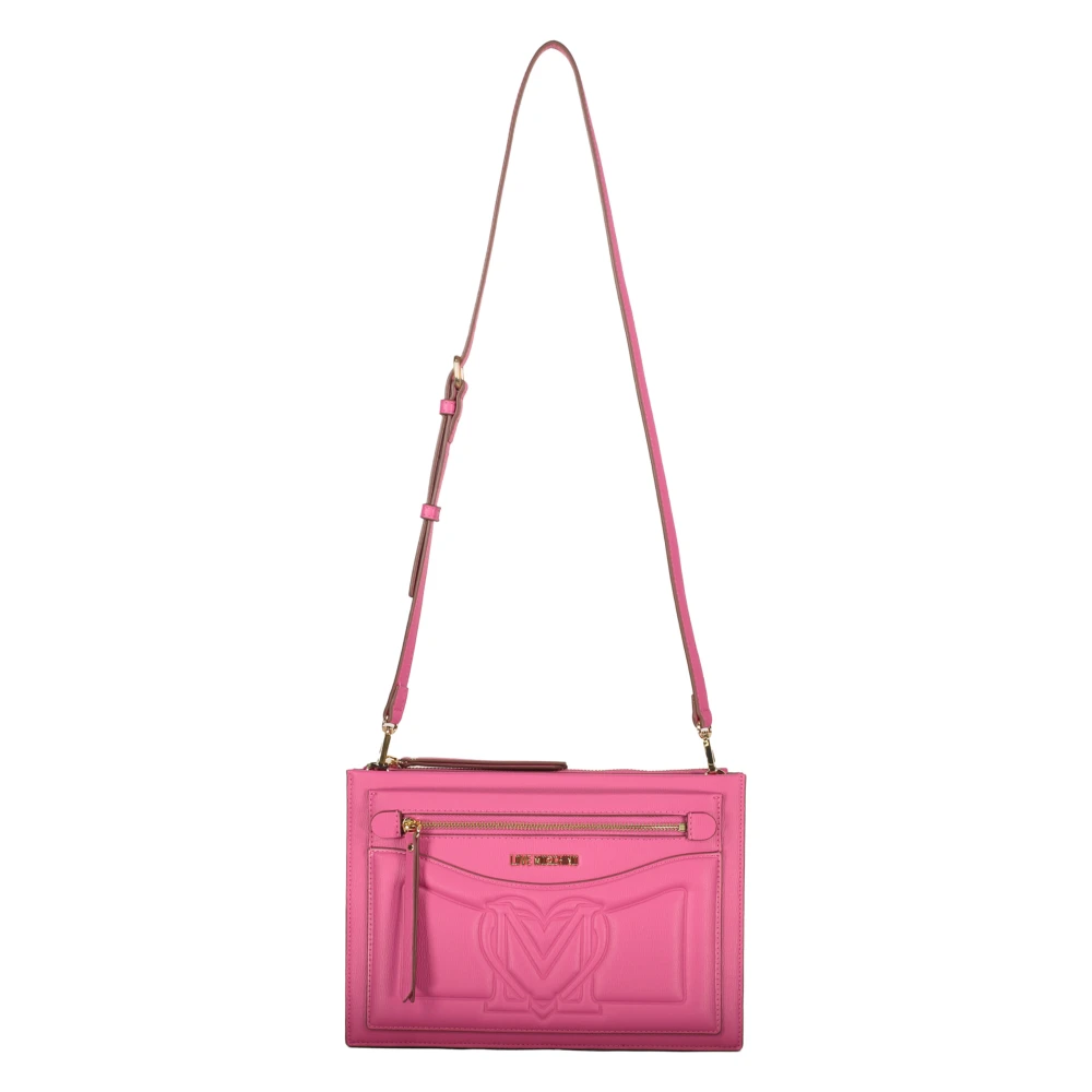 Love Moschino Stijlvolle Handtas met Meerdere Compartimenten Pink Dames