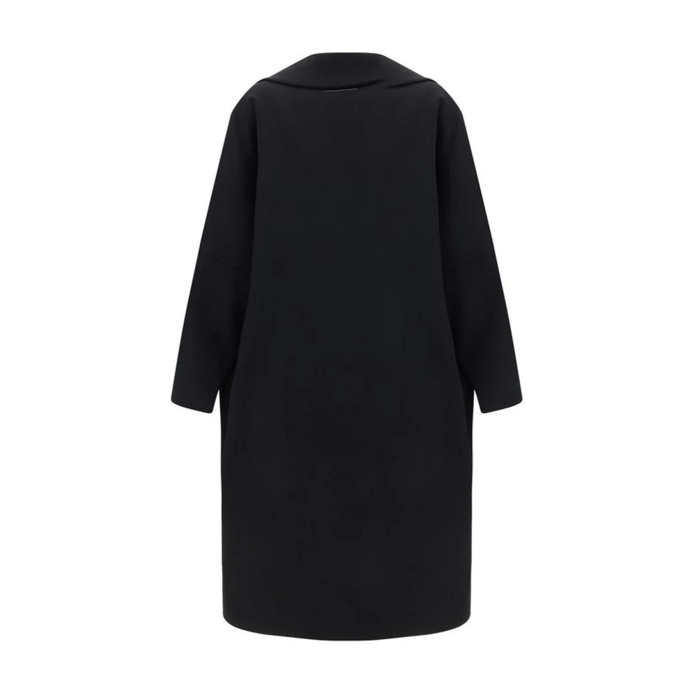 MM6 Maison Margiela Oversized Wollen Jas met Revers Black Dames