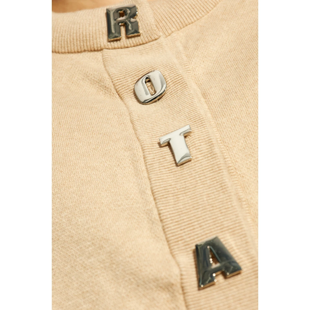 Rotate Birger Christensen Cardigan met logo Beige Dames