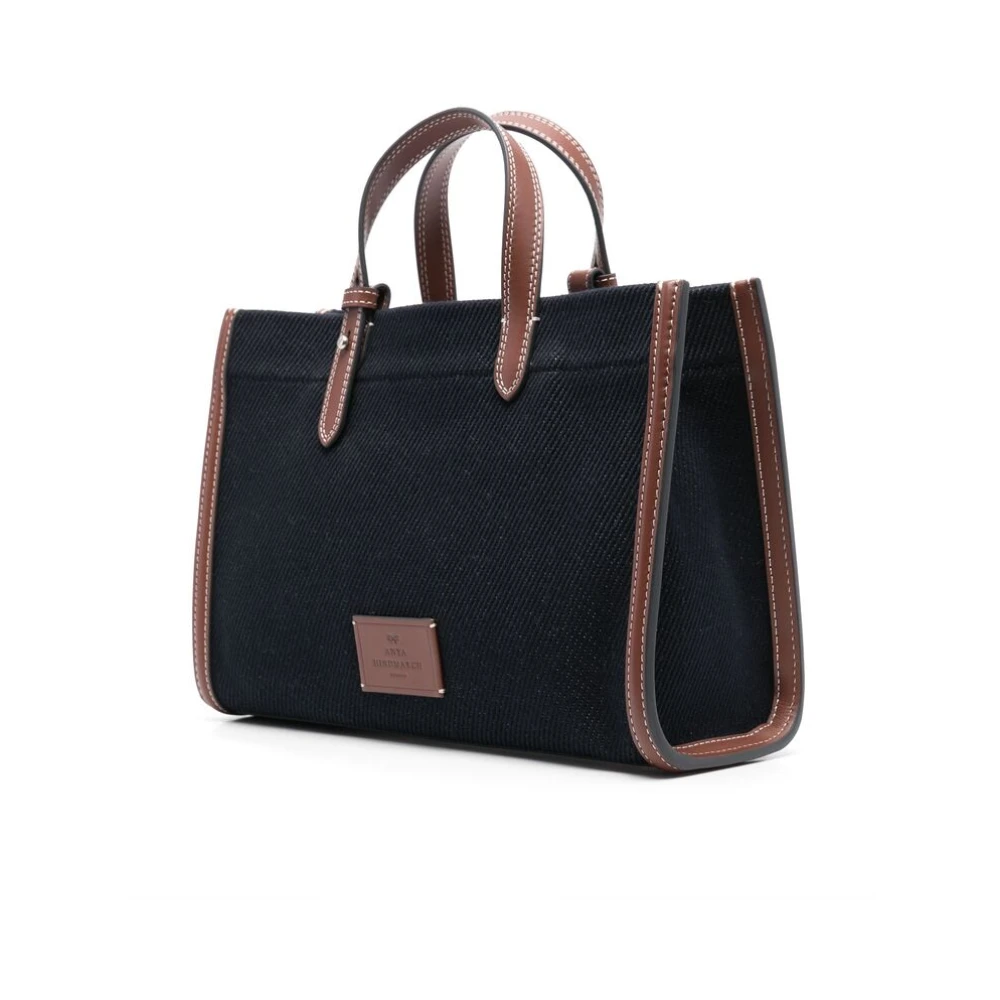 Anya Hindmarch Midnight Blue Open Top Tote Tas Blue Dames