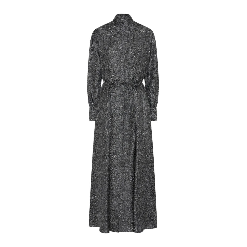 Kiton Zijden Lamé Avondjurk Gray Dames