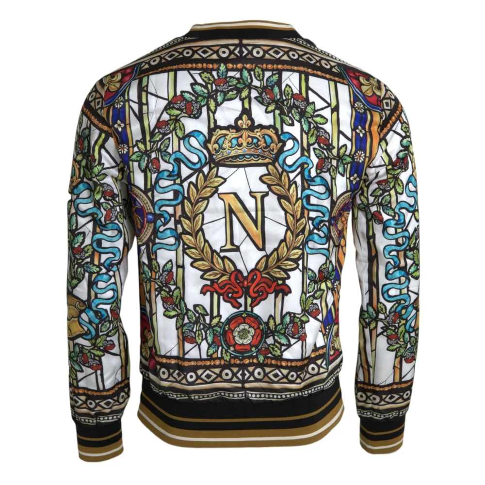 Dolce & Gabbana Napoleon Print Crew Neck Sweater Multicolor Heren