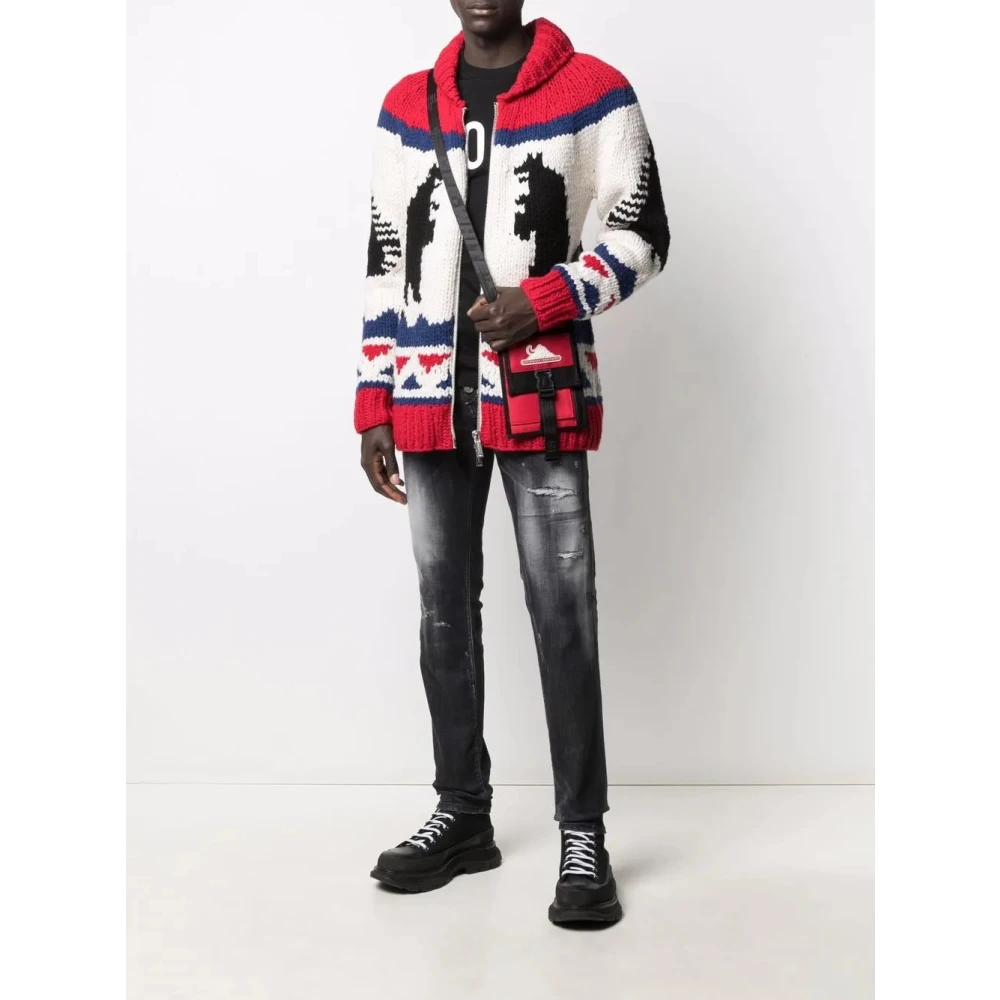 Dsquared2 Stijlvolle Pullover met Uniek Ontwerp Multicolor Heren