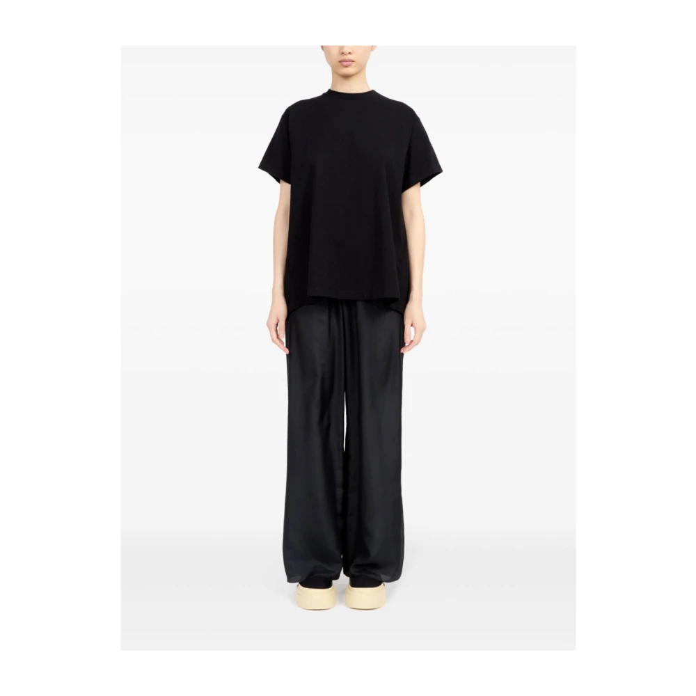 MM6 Maison Margiela Zwarte katoenen T-shirt Black Dames