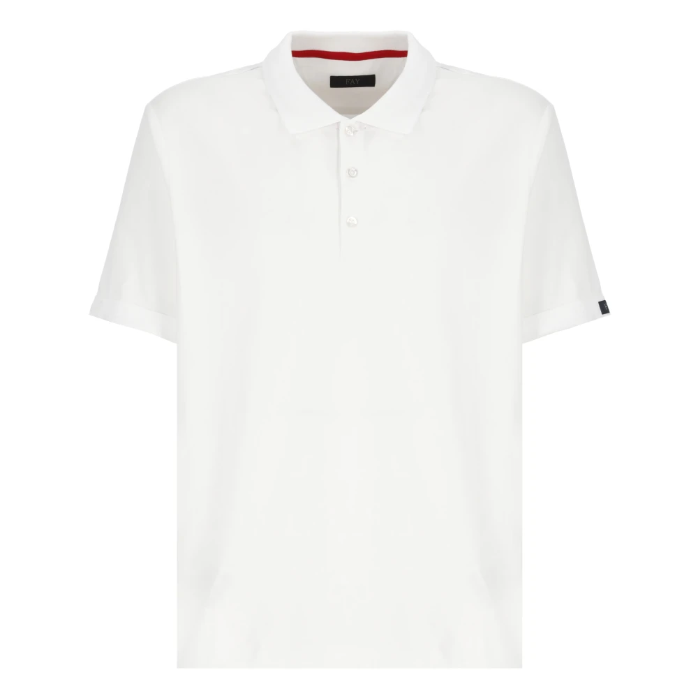 Fay Witte Polo Shirt met Kraag en Korte Mouwen White Heren