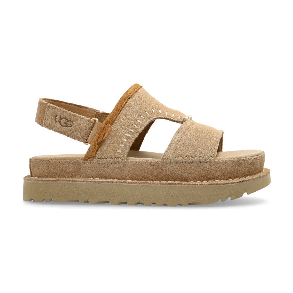 Ugg Women's Beige Sandals Goldenstar Regenerate Size 8 Uk