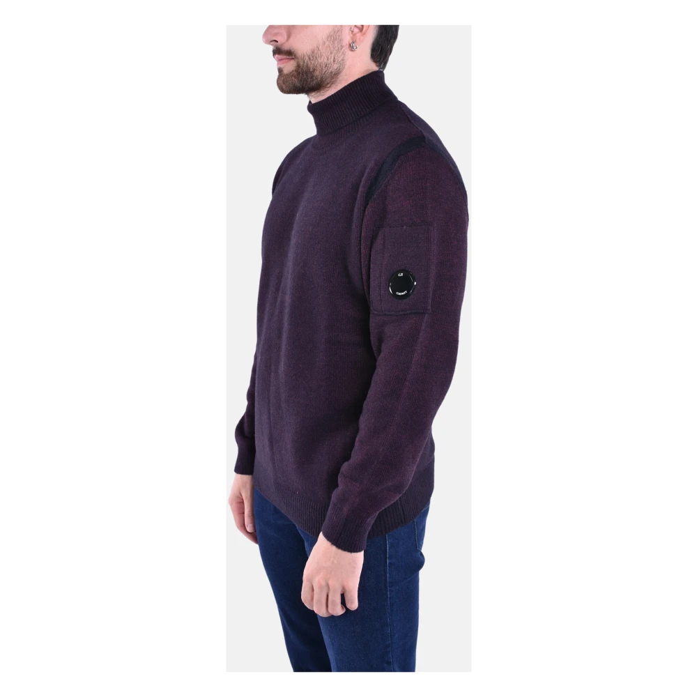 C.P. Company Fleece Gebreide Coltrui Trui Purple Heren