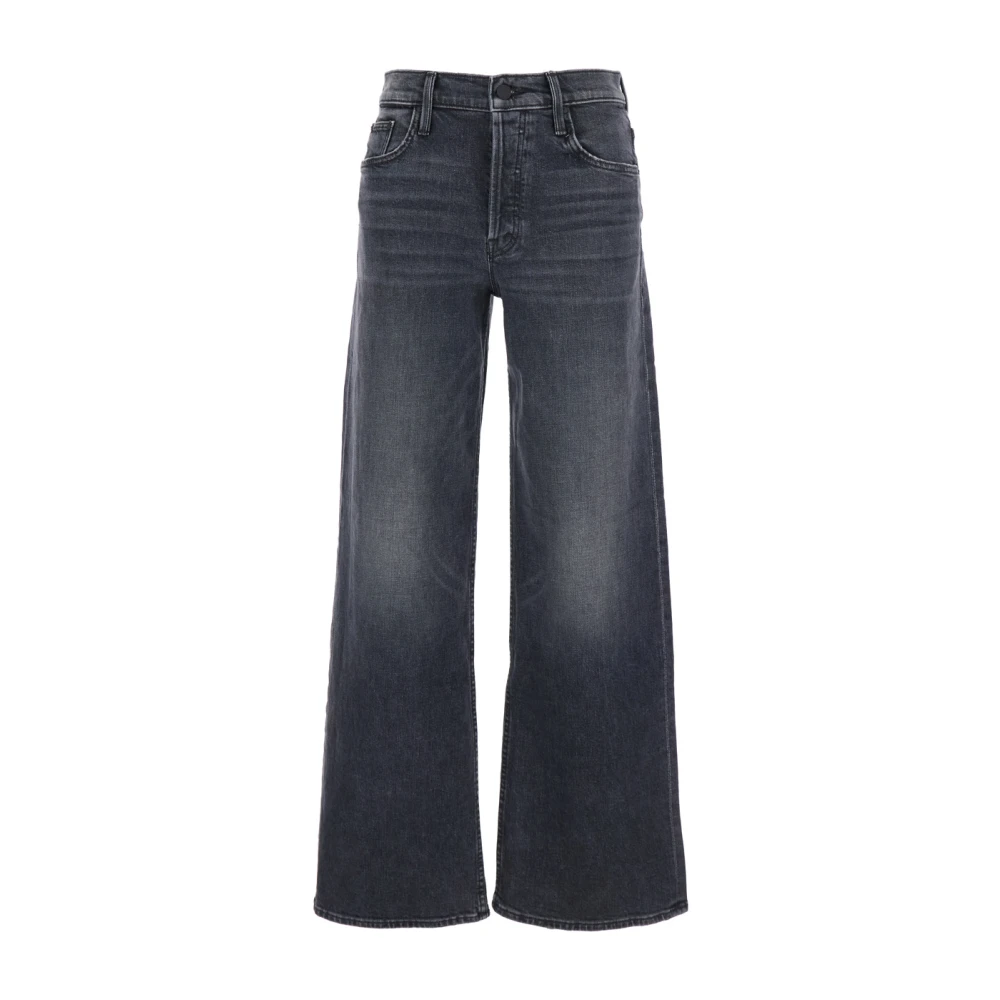 Mother Women's Black Wide Jeans, W31, Smoothie Sneak Jeans