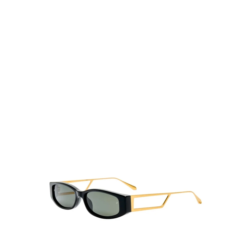 Linda Farrow Black Sunglasses, Female, 55 Mm, Lfl1649 C1 Sun Sunglasses