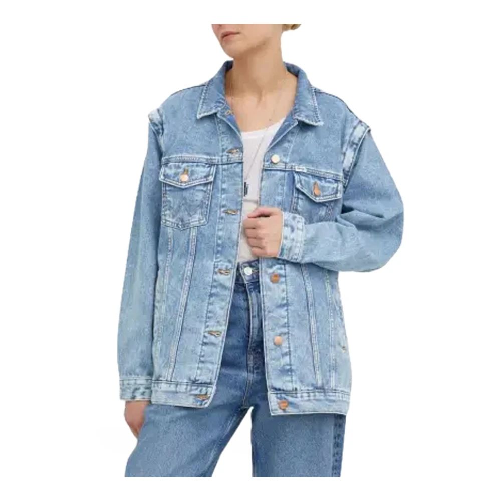 Amiri Denim Jack Vrouwen Knoopsluiting Zakken Blue Dames