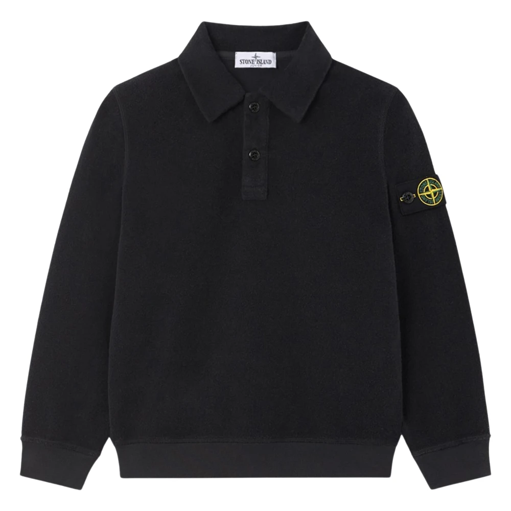 Stone Island Blue Kids Sweatshirts, Male, 8 Y, Cotton Polo Sweatshirt