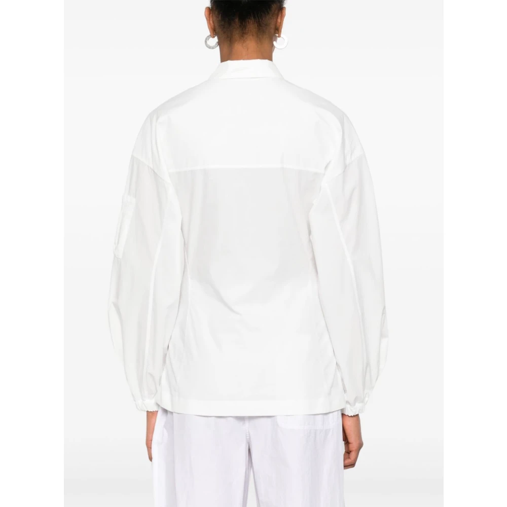 Moncler Witte Button-Up Shirt Elastische Manchetten White Dames