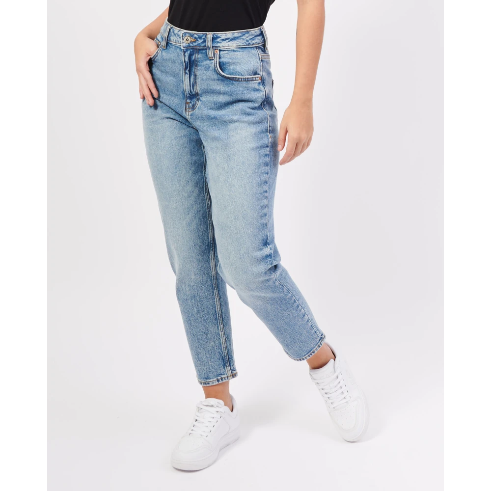 Fracomina Blauwe Mom Fit Carrot Denim Jeans Blue Dames
