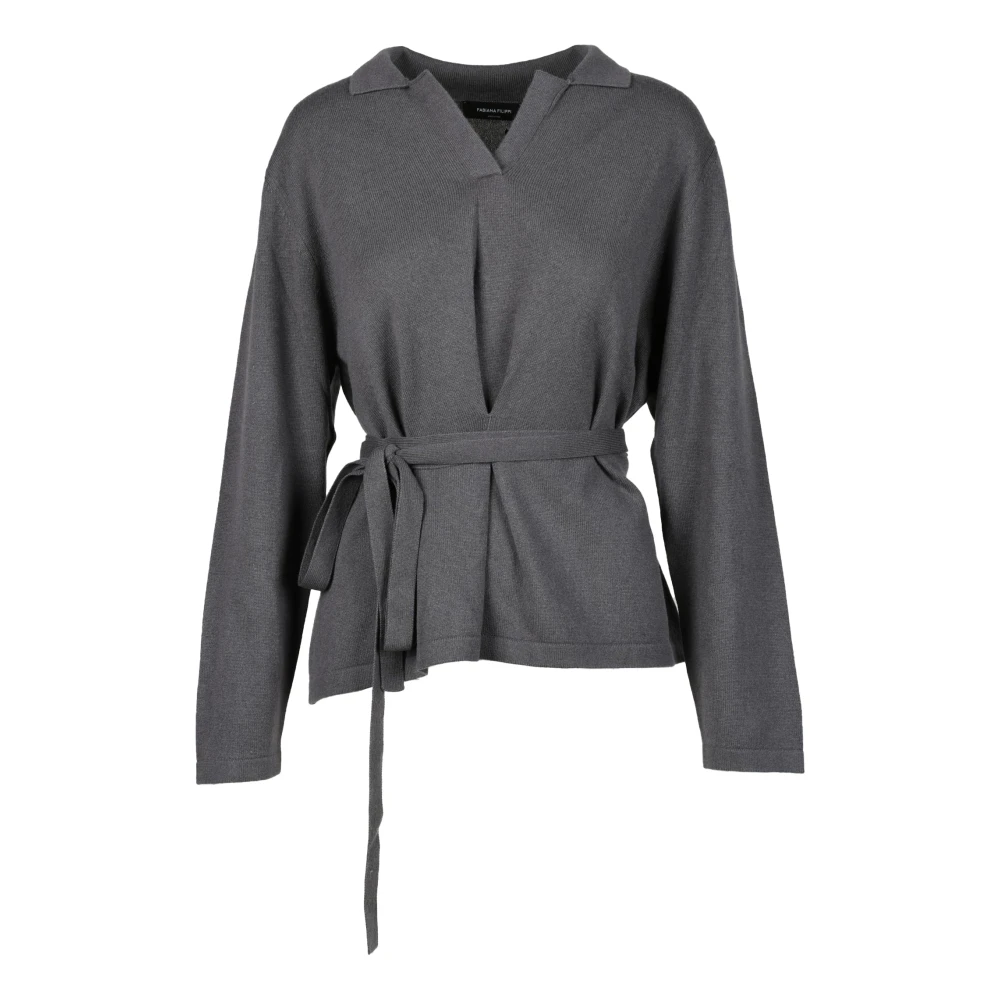 Fabiana Filippi Luxe Wol Zijde Kasjmier Gebreide kleding Gray Dames