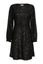 zwarte-glitterjurk-met-pofmouwen