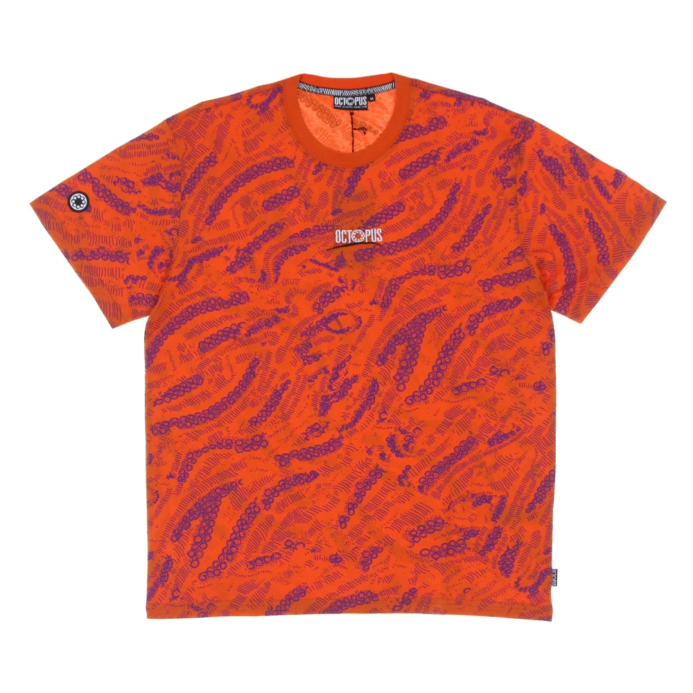 Octopus Sci-fi Oranje Tee met Print Orange Heren
