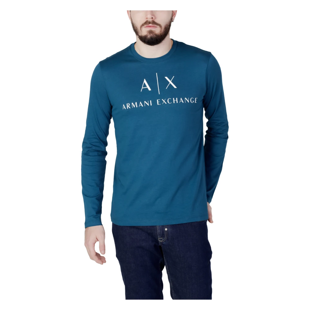 Armani Exchange Lange Mouw Heren T-Shirt Blue Heren