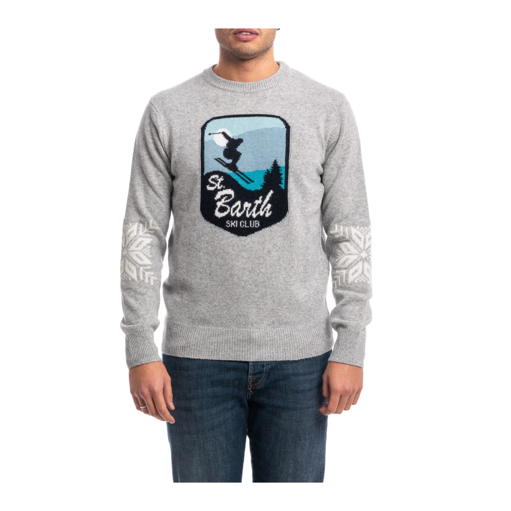 MC2 Saint Barth Heron Crewneck Sweater Gray Heren