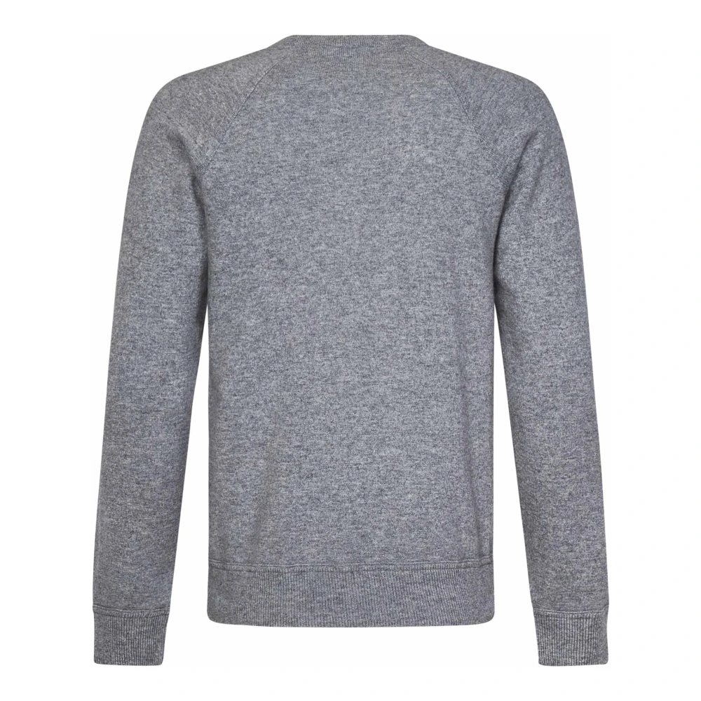Malo Luxe Zwarte Cashmere Trui met Ronde Hals Gray Heren