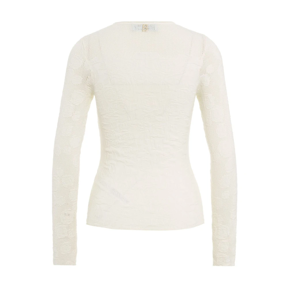 Blugirl Witte Trui met Rozenpatroon White Dames