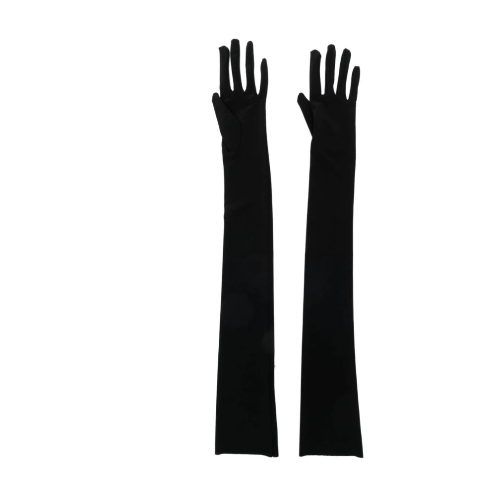 Norma Kamali Zwart Stretch Lange Handschoenen Black Dames