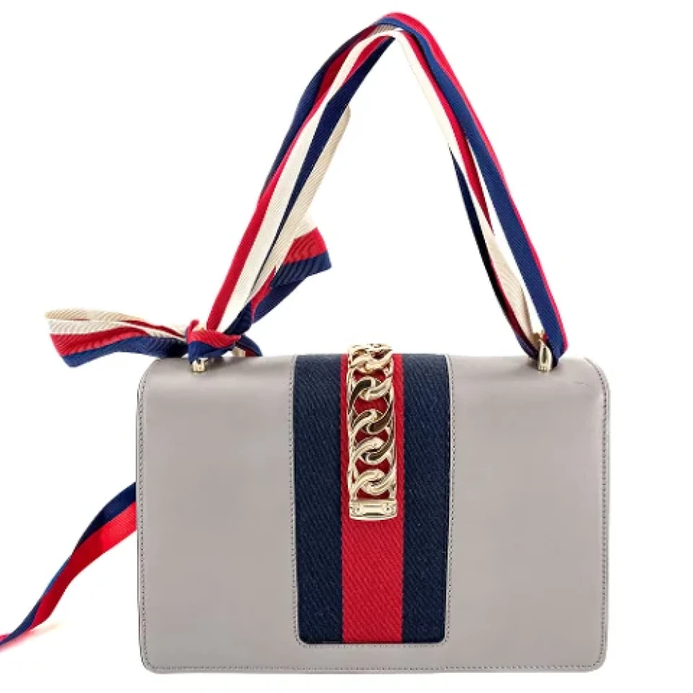 Gucci Vintage Pre-owned Leather gucci-bags Gray Dames
