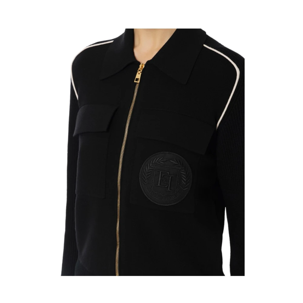 Elisabetta Franchi Stijlvolle Gebreide Top Black Dames