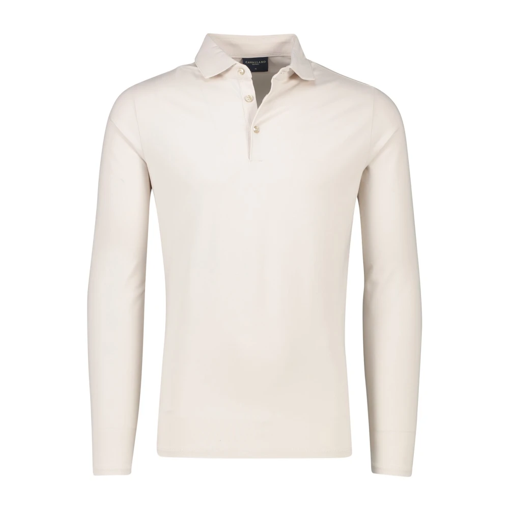 Cavallaro Beige Polo met Lange Mouwen Beige Heren