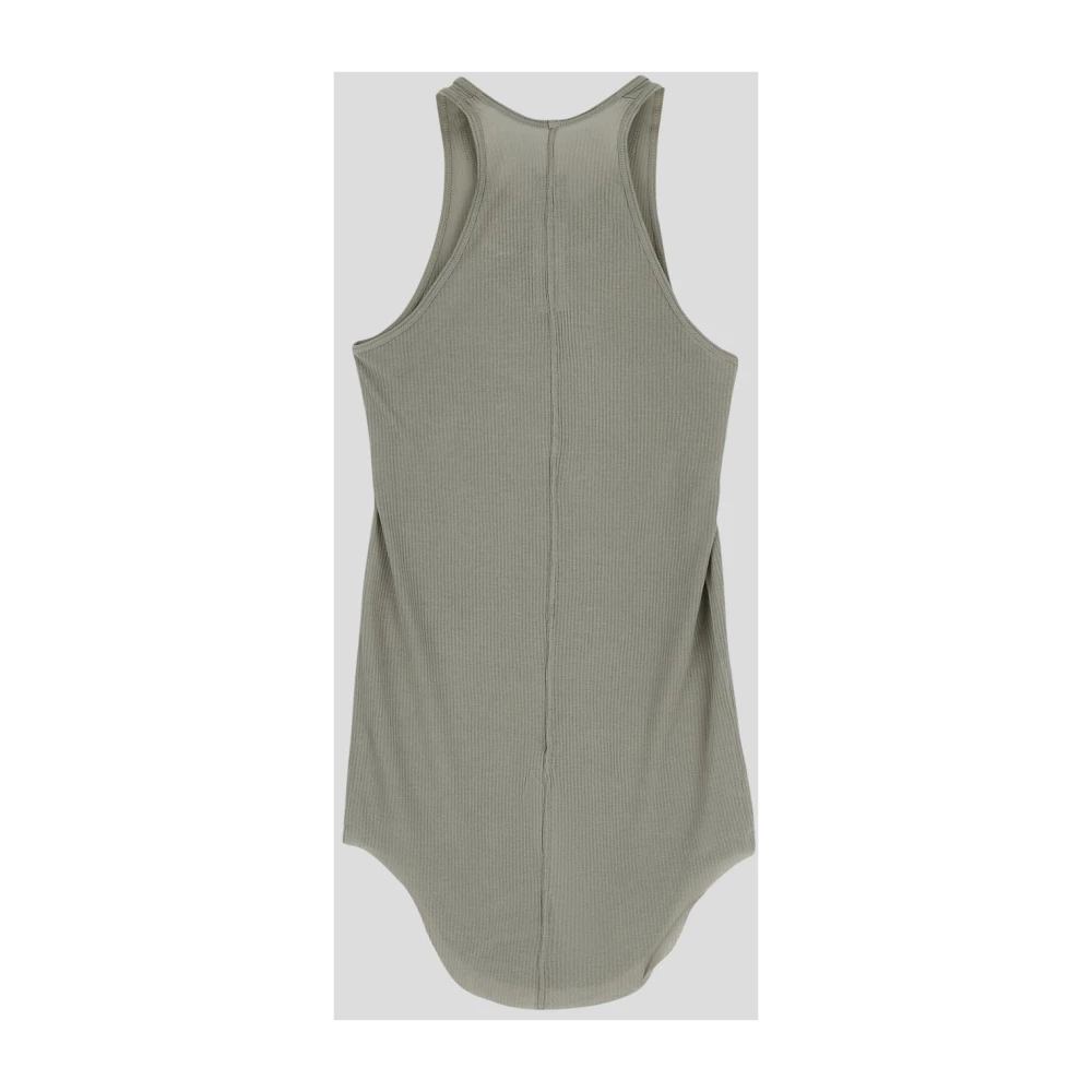 Rick Owens Geribbelde Tanktop Basic Viscose Green Dames