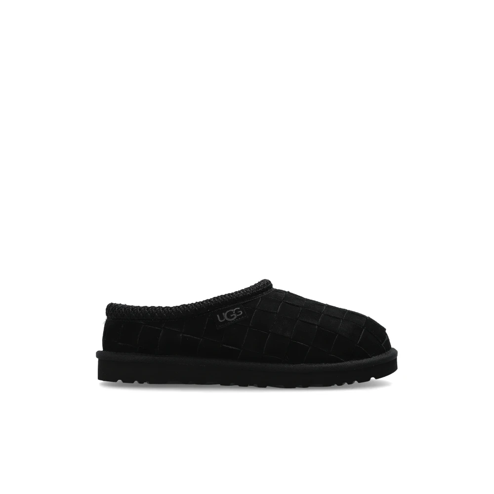 Ugg Uomo Nero Slip On Tasman Woven In Camoscio - Immagine 2